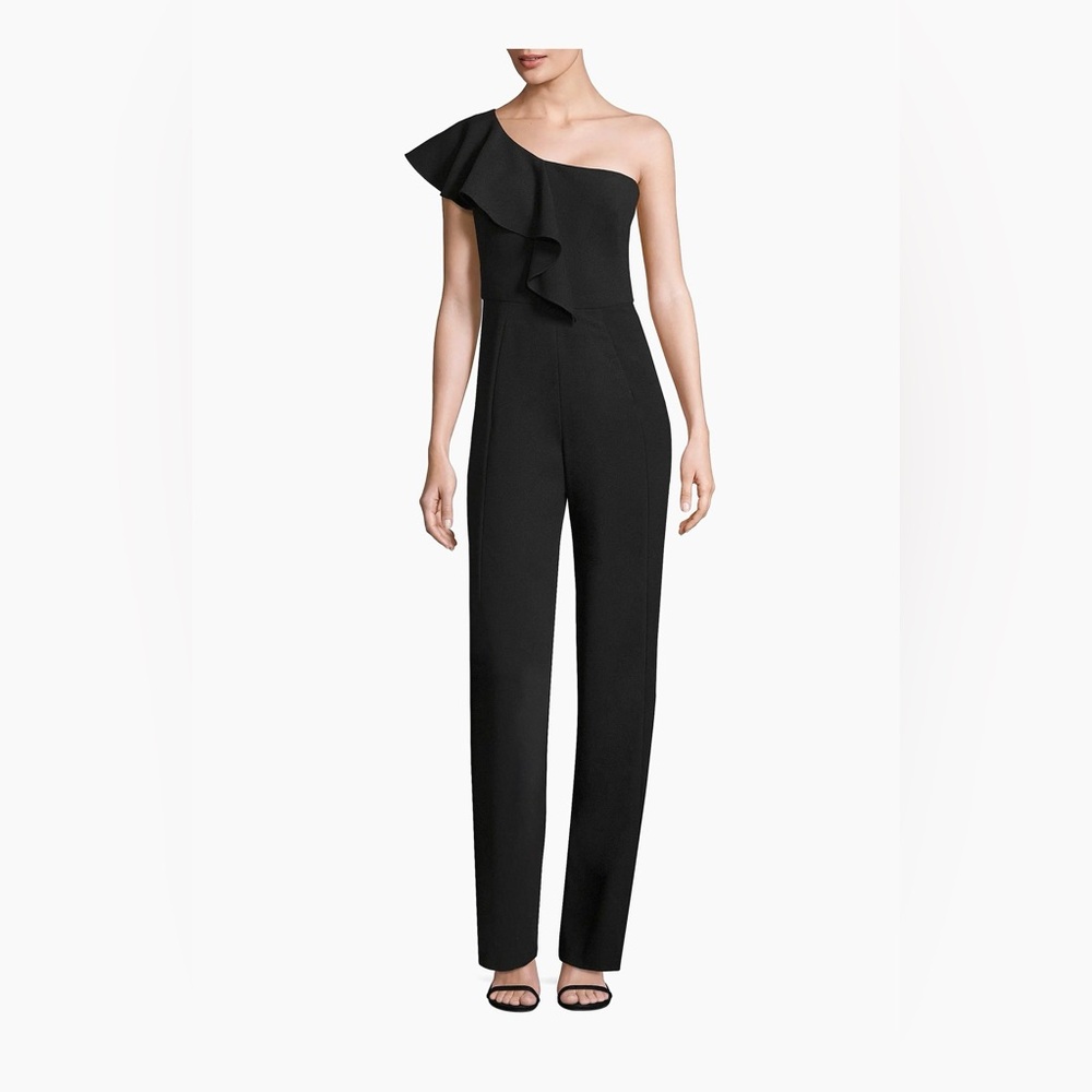 Black Halo NWT One-Shoulder Jumpsuit sz 6 - Picture 4 of 11
